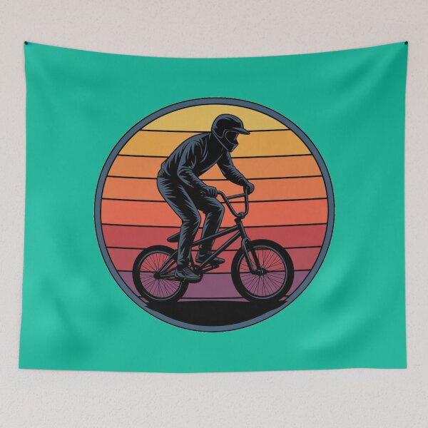 Item preview, Retro BMX Rider Vintage Style Freestyle Bike Cool Urban Design designed and sold by NatArtSA.