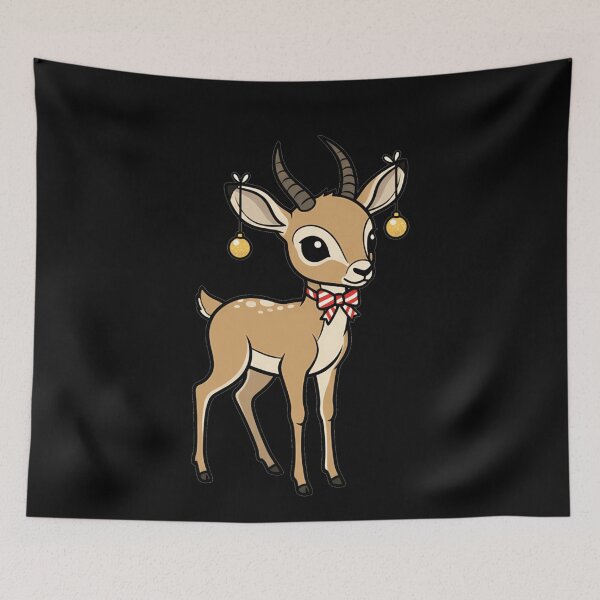 Item preview, Cute Festive Kawaii Gazelle Christmas Antelope designed and sold by k3rstman1.