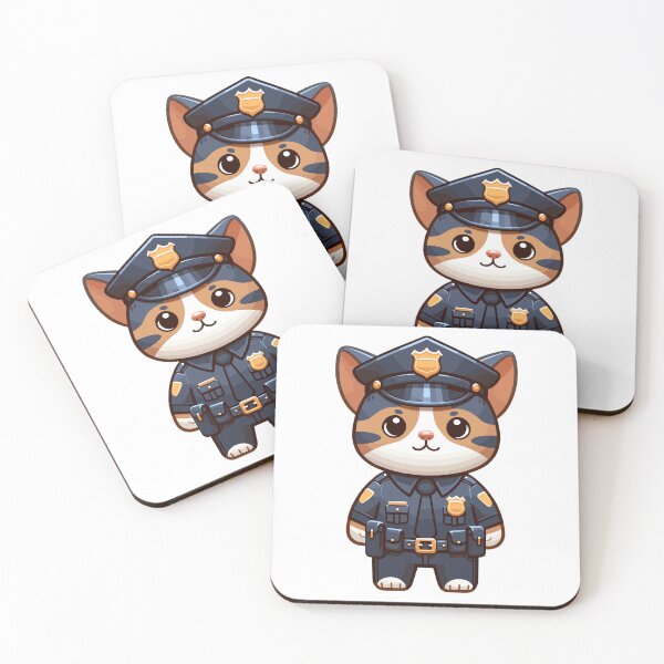 Item preview, Police Officer Cat Law Enforcement Gift Design designed and sold by CyfroweMysli.