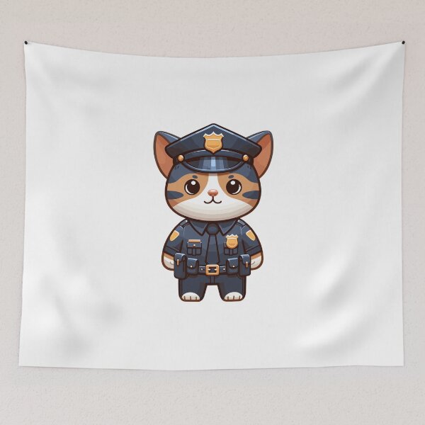 Item preview, Police Officer Cat Law Enforcement Gift Design designed and sold by CyfroweMysli.