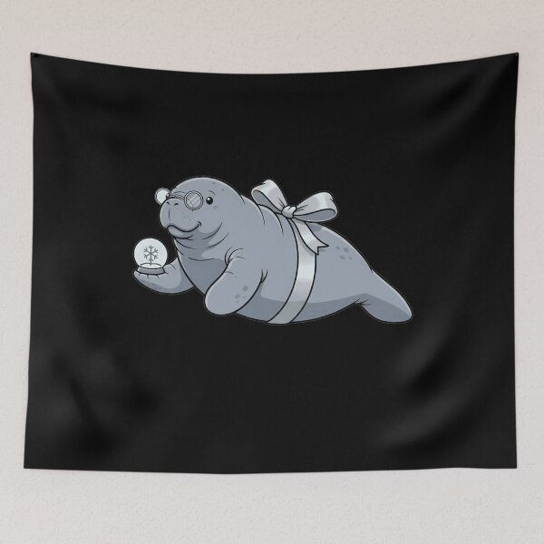 Item preview, Adorable Manatee With Glasses and Snow Globe designed and sold by k3rstman1.