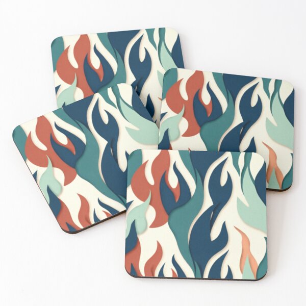 Item preview, Retro Flame Abstract Pattern Bold Color Wavy Fire Design designed and sold by GrowNest.