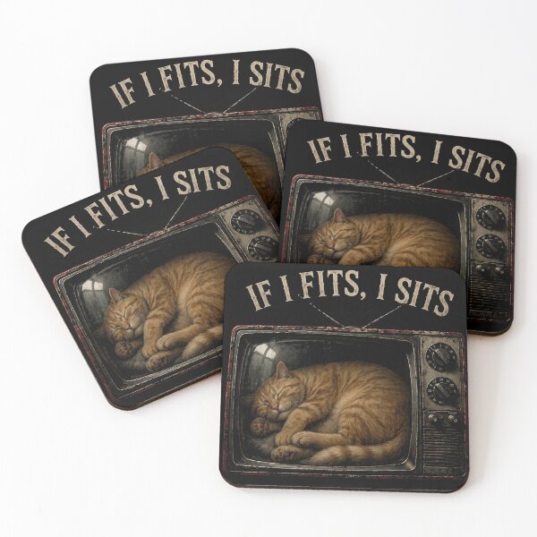 Item preview, If I Fits I Sits Cute Cat In Television Dark Humor  designed and sold by will freed18.