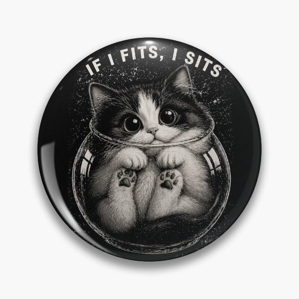 Item preview, If I Fits I Sits Cute Cat Cute Kitten in Glass Bowl Funny Cat designed and sold by will freed18.