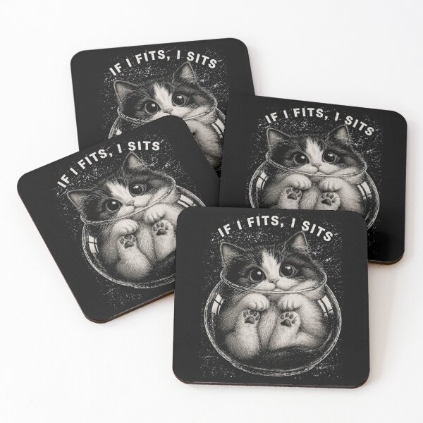 Item preview, If I Fits I Sits Cute Cat Cute Kitten in Glass Bowl Funny Cat designed and sold by will freed18.