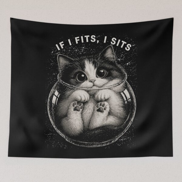 Item preview, If I Fits I Sits Cute Cat Cute Kitten in Glass Bowl Funny Cat designed and sold by will freed18.