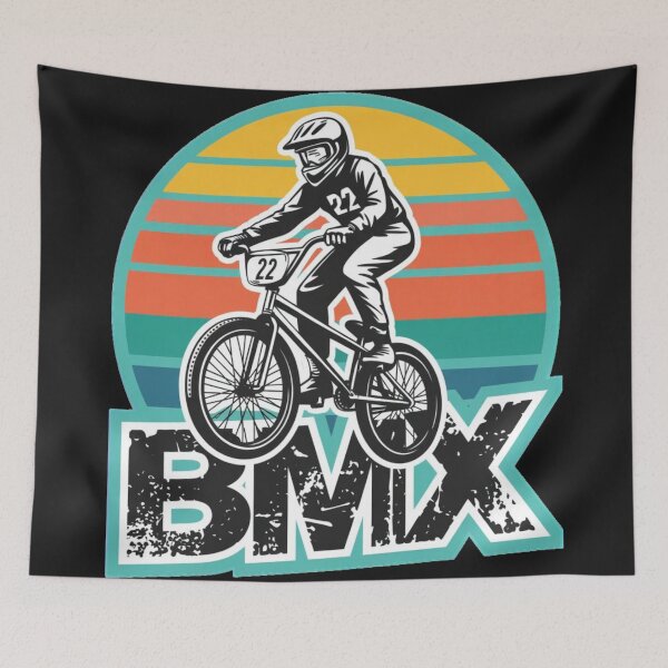 Item preview, Vintage BMX Rider Retro Freestyle Bike Old School Cycling Design designed and sold by NatArtSA.