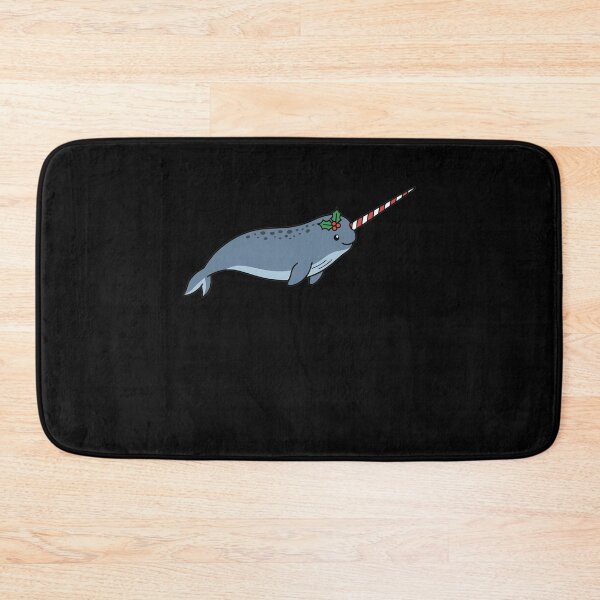 Item preview, Cute Christmas Narwhal with Candy Cane Horn designed and sold by k3rstman1.