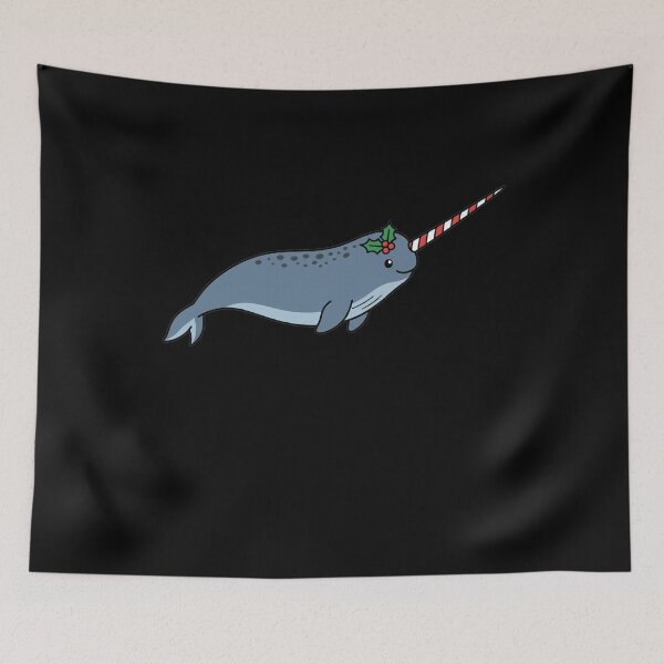 Item preview, Cute Christmas Narwhal with Candy Cane Horn designed and sold by k3rstman1.