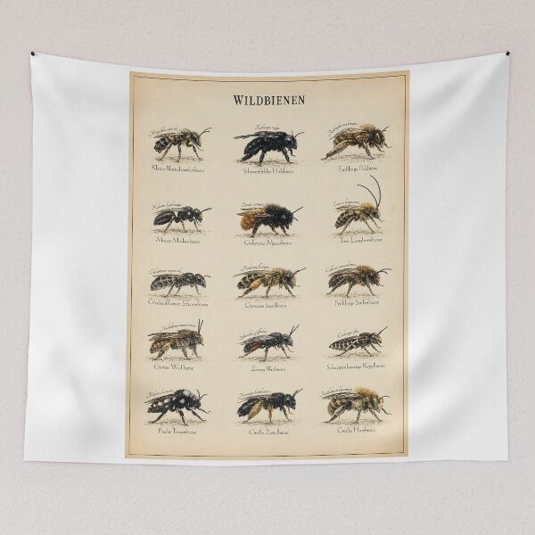 Item preview, Vintage poster of wild bees designed and sold by Nobody88.