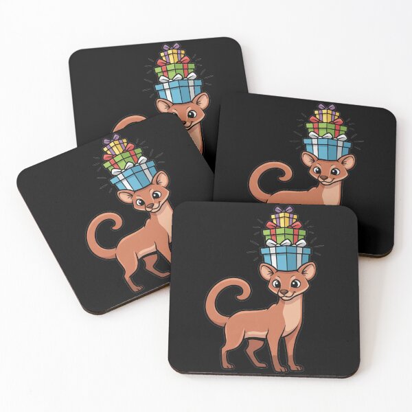Item preview, Cute Cartoon Fossa Carrying Stacked Presents designed and sold by k3rstman1.