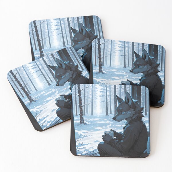 Item preview, Anthro Wolf Winter Forest Calm | Furry Art Snow Cozy Aesthetic designed and sold by LexYote.