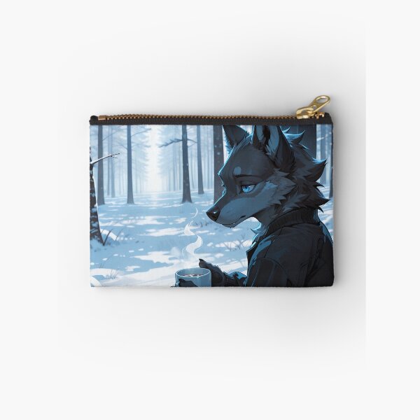 Item preview, Anthro Wolf Winter Forest Calm | Furry Art Snow Cozy Aesthetic designed and sold by LexYote.