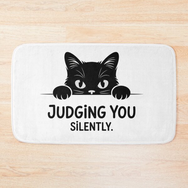 Item preview, Judging You Silently Minimalist Cat Funny Introvert Humor Design designed and sold by NatArtSA.