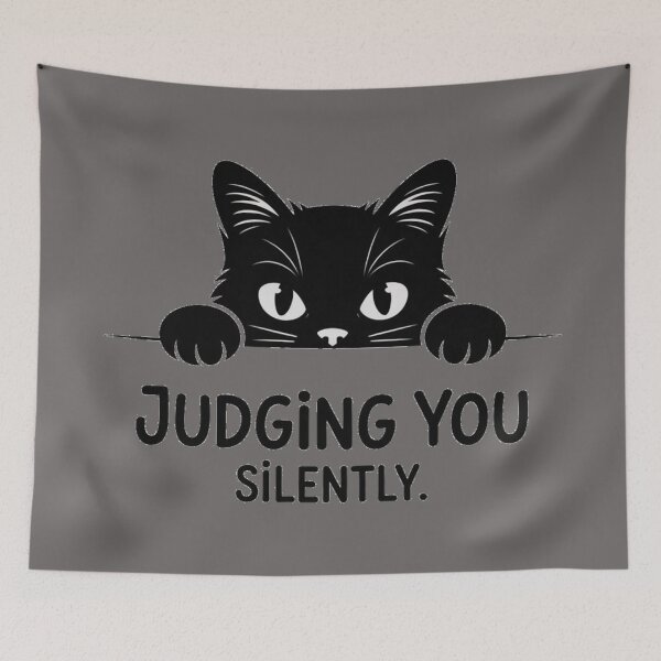 Item preview, Judging You Silently Minimalist Cat Funny Introvert Humor Design designed and sold by NatArtSA.