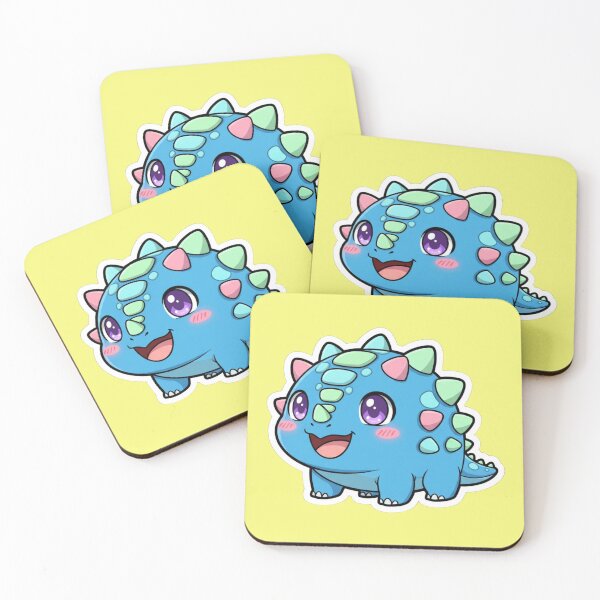 Item preview, Cute Kawaii Blue Dinosaur Sticker Adorable Chibi Ankylosaurus Animal for Kids and Dino Lovers designed and sold by bvdesignart.
