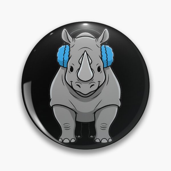 Item preview, Musical Rhino Wearing Blue Headphones Cartoon designed and sold by k3rstman1.