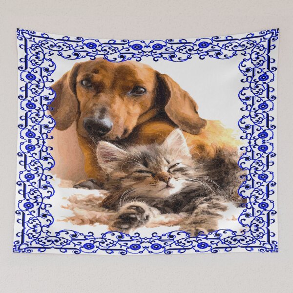 Item preview, fwc 0579 dog cat puppies cuddly designed and sold by fred chiea.