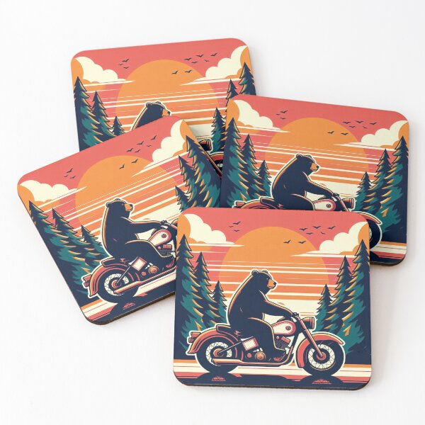 Item preview, Whimsical Bear – Sunset Badge designed and sold by Dogandesighn.