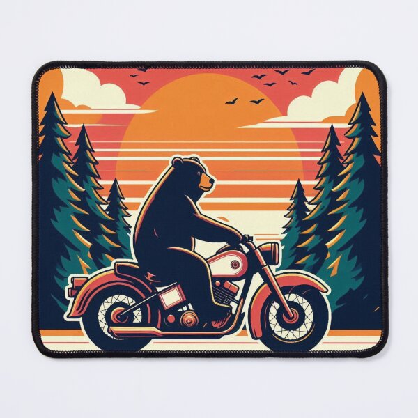 Item preview, Whimsical Bear – Sunset Badge designed and sold by Dogandesighn.