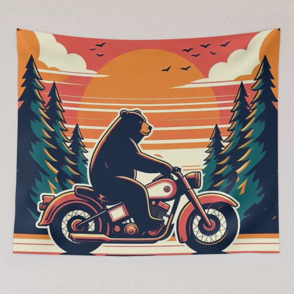 Item preview, Whimsical Bear – Sunset Badge designed and sold by Dogandesighn.
