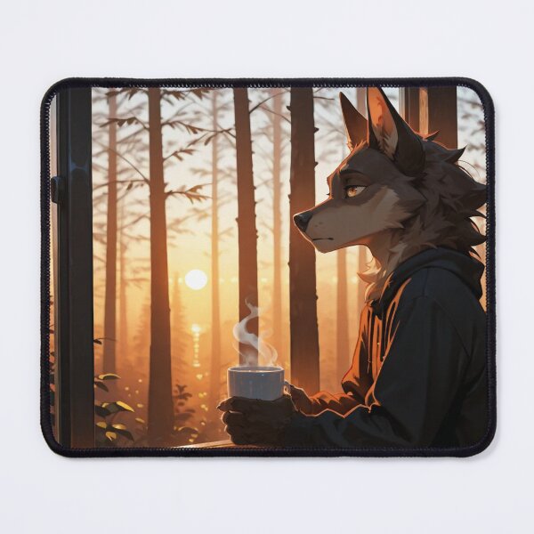 Item preview, Golden Window Reflection - Anthro Wolf Sunset Calm Aesthetic designed and sold by LexYote.