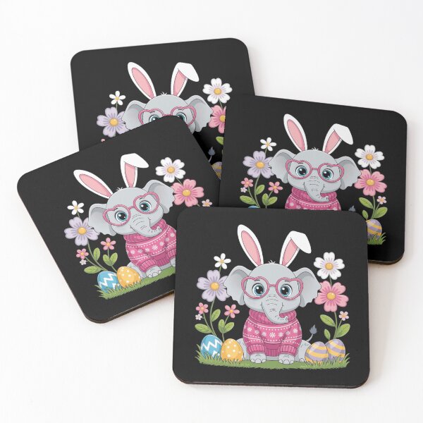 Item preview, Whimsical Spring Elephant Wearing Bunny Ears and Knit Sweater designed and sold by anamul43.
