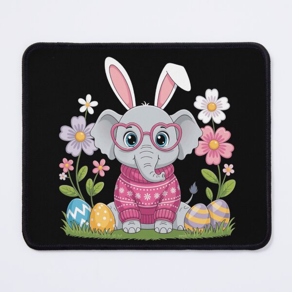 Item preview, Whimsical Spring Elephant Wearing Bunny Ears and Knit Sweater designed and sold by anamul43.
