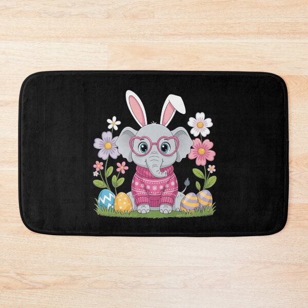 Item preview, Whimsical Spring Elephant Wearing Bunny Ears and Knit Sweater designed and sold by anamul43.