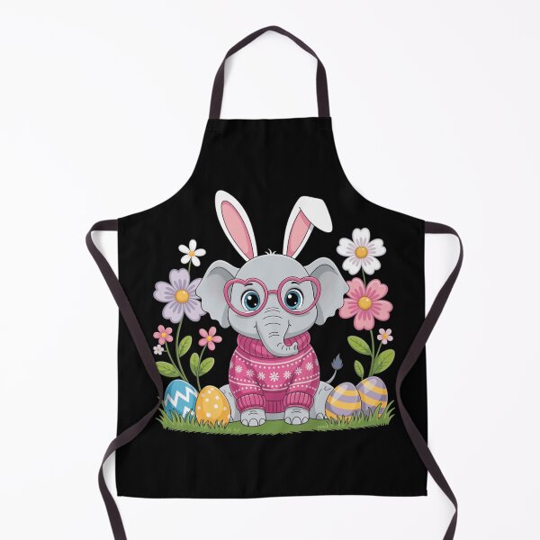 Item preview, Whimsical Spring Elephant Wearing Bunny Ears and Knit Sweater designed and sold by anamul43.