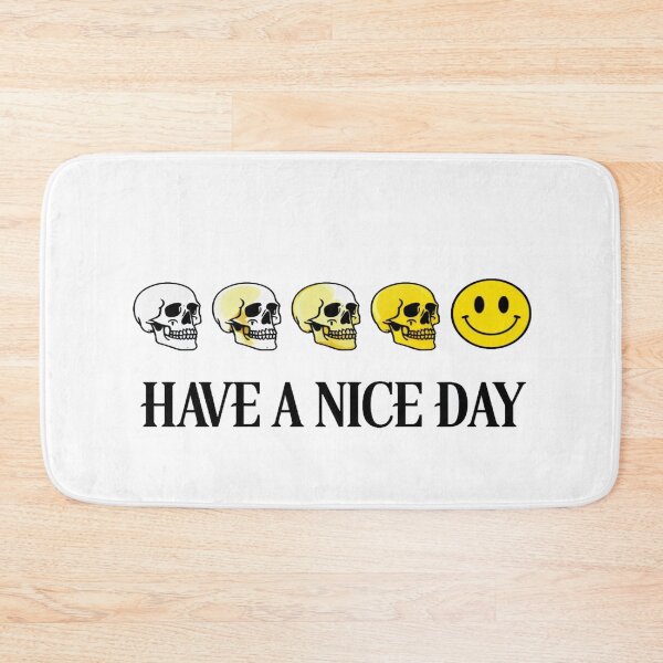 Item preview, Have a Nice Day Skull to Smiley | Retro Grunge Transformation Graphic for Apparel & Posters designed and sold by Bright Nest Studio.