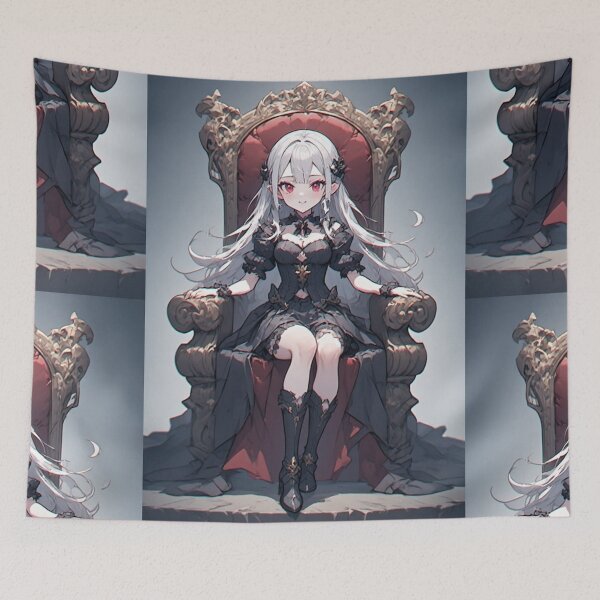 Item preview, Anime vampire girl on a throne designed and sold by ArtsJulian.