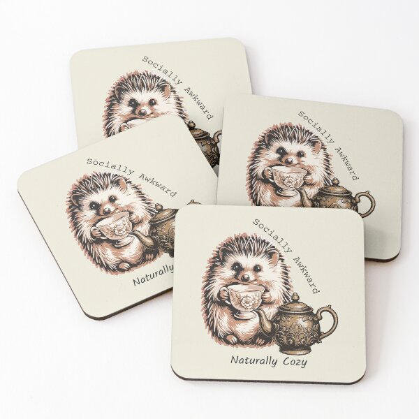 Item preview, Socially Awkward Naturally Cozy Hedgehog Tea Lover designed and sold by AlexandraSand.