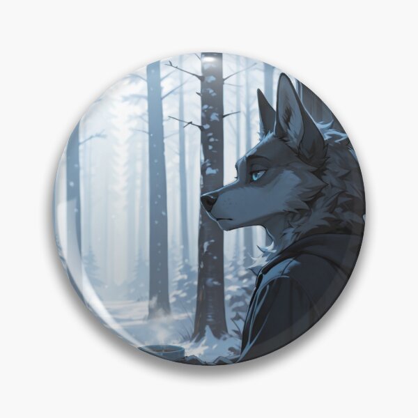 Item preview, Anthro Wolf Snow Forest Window | Furry Art Winter Depth Atmospheric designed and sold by LexYote.