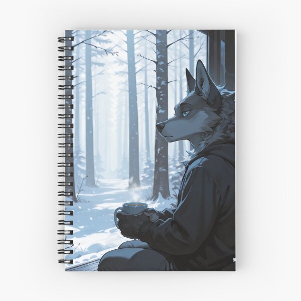 Item preview, Anthro Wolf Snow Forest Window | Furry Art Winter Depth Atmospheric designed and sold by LexYote.
