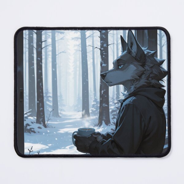 Item preview, Anthro Wolf Snow Forest Window | Furry Art Winter Depth Atmospheric designed and sold by LexYote.