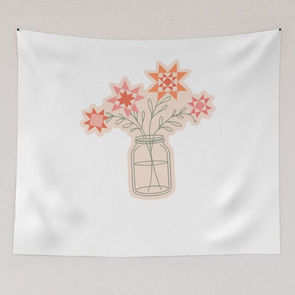 Item preview, Mason Jar Quilt Block Flowers designed and sold by krystalRomanart.