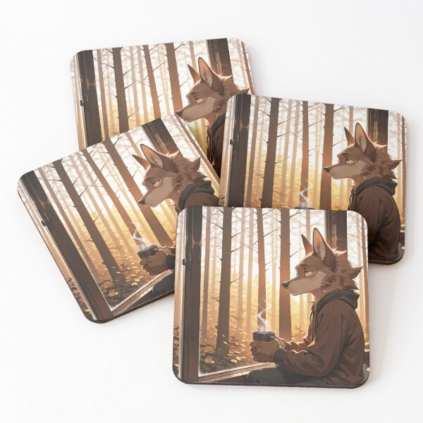 Item preview, Anthro Wolf Warm Forest Morning | Furry Art Mindful Calm Aesthetic designed and sold by LexYote.