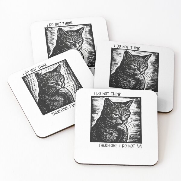 Item preview, I Do Not Think Therefore I Do Not Am Cat designed and sold by krystalRomanart.