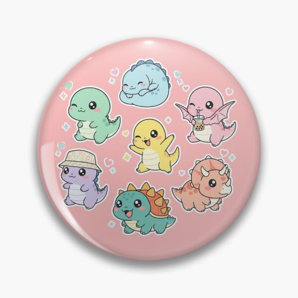 Item preview, Kawaii Pastel Dinosaur Sticker Pack Adorable Baby Dino Chibi Collection for Planners and Laptops designed and sold by bvdesignart.
