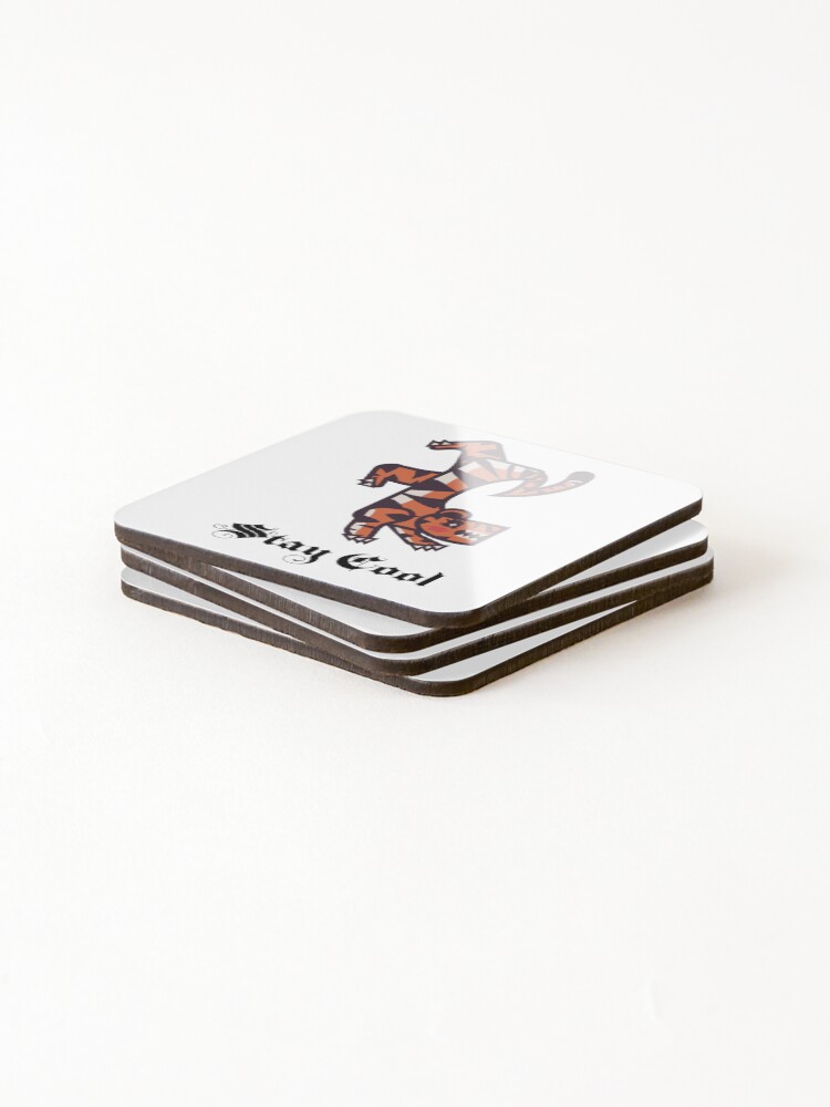 Thumbnail 4 of 5, Coasters (Set of 4), Gothic Tiger Sticker designed and sold by GraphicsGuild.