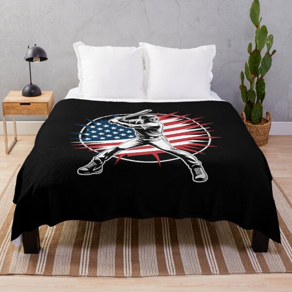 Aperçu de l'œuvre Baseball patriotique, drapeau américain du 4 juillet créée et vendue par ThomasanHunter.
