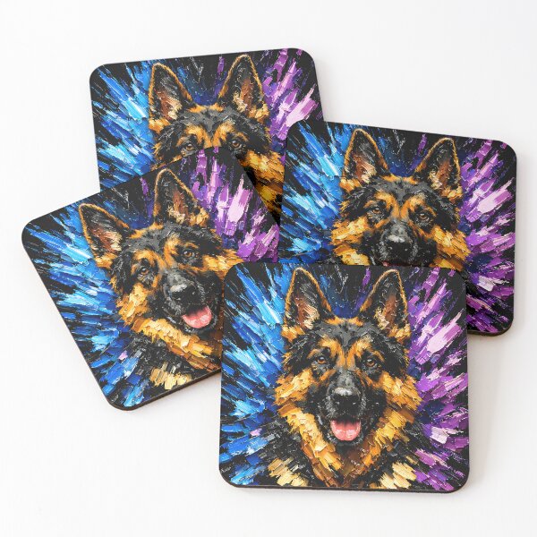 Item preview, Fierce German Shepherd Dramatic Dynamic Color Explosion Mood designed and sold by Vista Atelier.