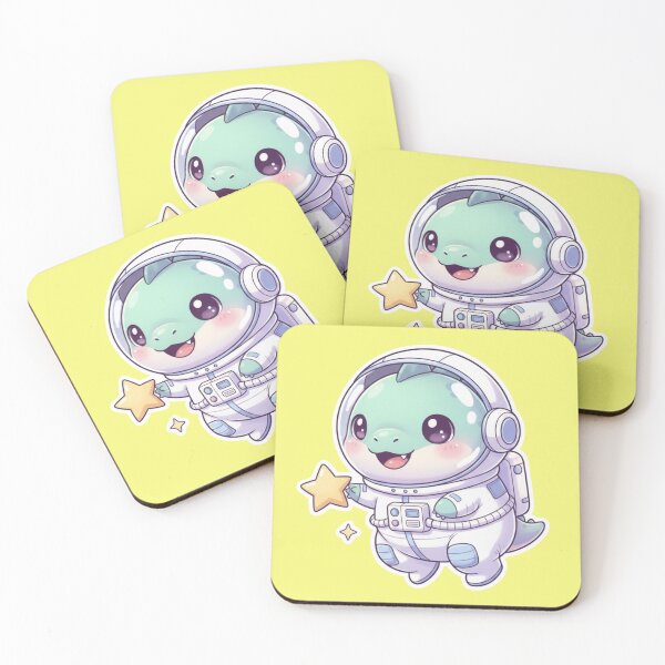 Item preview, Adorable Kawaii Dinosaur Astronaut Exploring Outer Space with Shiny Stars designed and sold by bvdesignart.