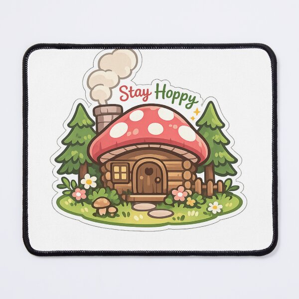 Item preview, Stay Hoppy Mushroom Cottage Sticker — Cottagecore Fairycore Whimsical Forest Cabin Frog Aesthetic designed and sold by CosyCush.