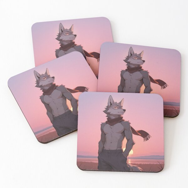 Item preview, Anthro Wolf Sunset Field | Furry Art Golden Hour Warm Aesthetic designed and sold by LexYote.