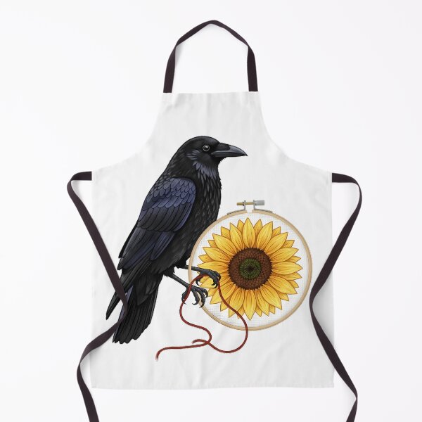 Item preview, Embroidered Sunflower Crow designed and sold by pumsquare.