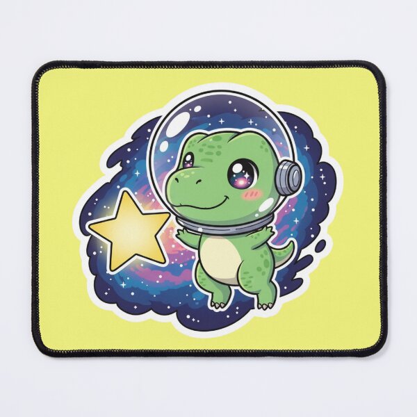 Item preview, Adorable Kawaii Dinosaur Astronaut Exploring the Galaxy with a Golden Star designed and sold by bvdesignart.