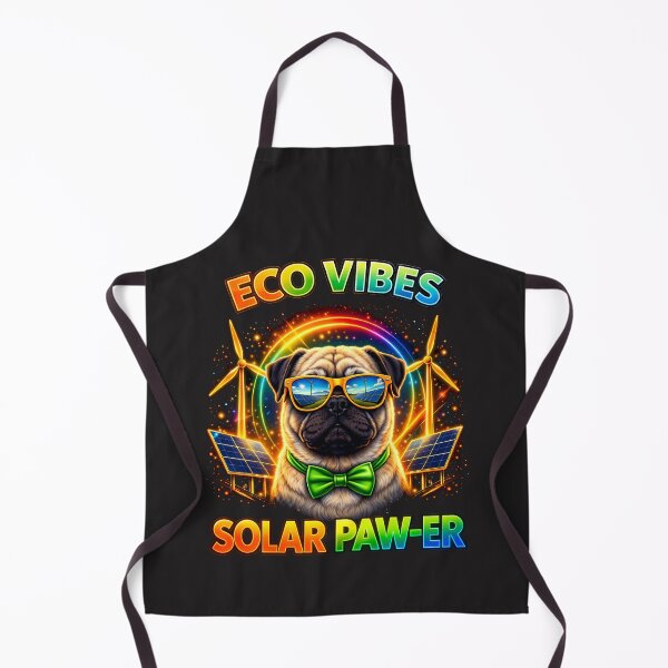 Item preview, Pug Eco Vibes – Solar Pawer Neon Dog Solar Punk Design designed and sold by PixelsPaws.