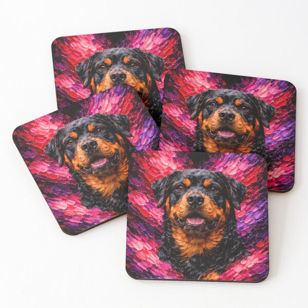 Item preview, Confident Rottweiler Bold Dynamic Red Purple Aesthetic designed and sold by Vista Atelier.